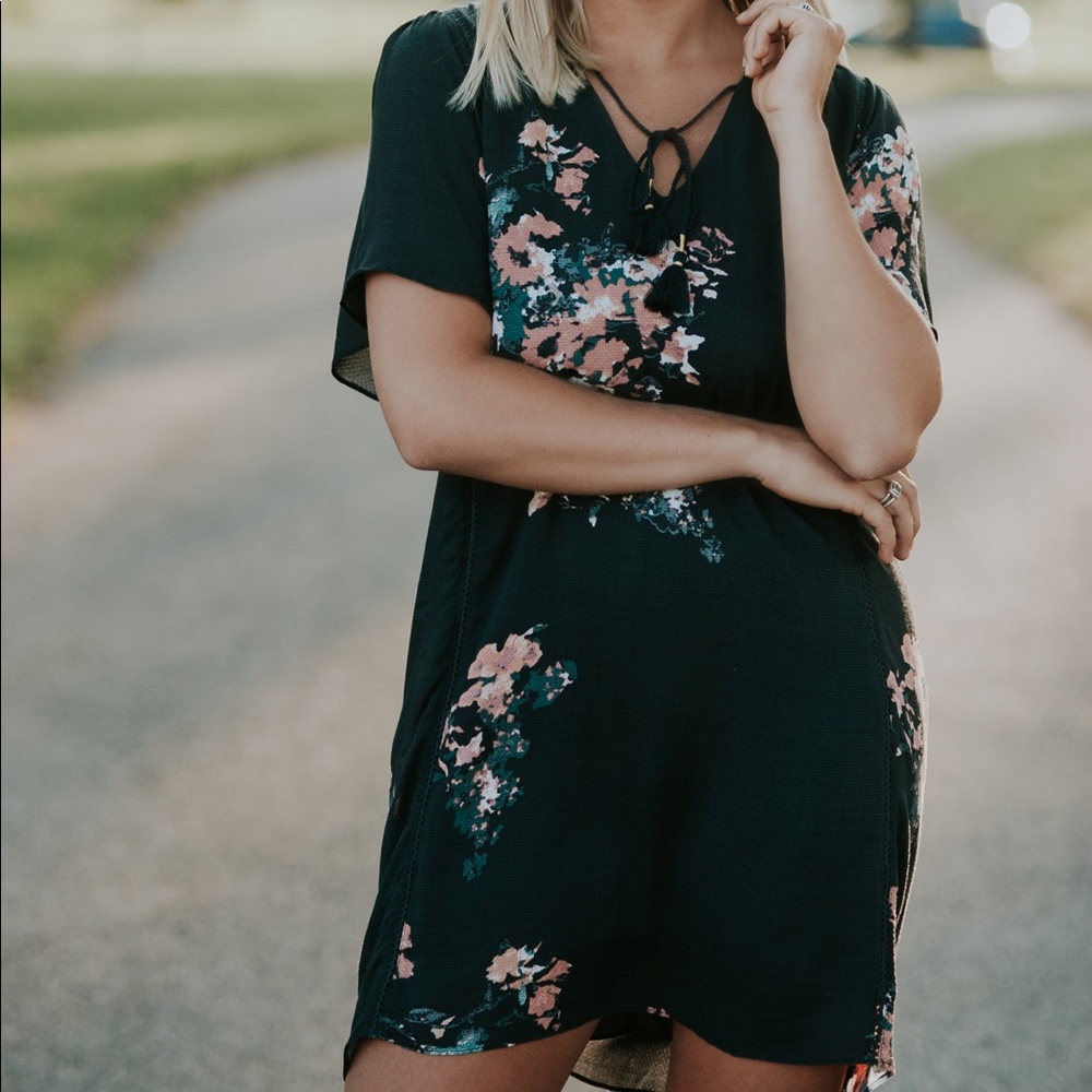 navy floral dress